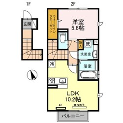 西鈴蘭台駅 徒歩5分 2階の物件間取画像